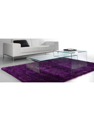 Mesa lateral BURANO 60x60x45 Vidro transparente