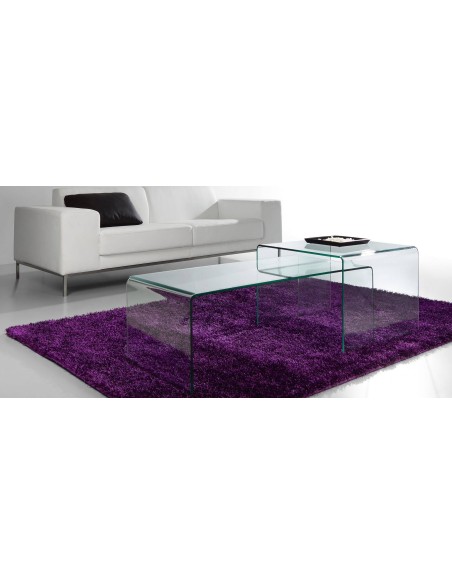 Mesa lateral BURANO 60x60x45 Vidro transparente