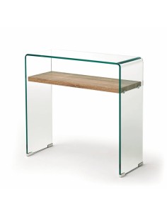 NEYDY CONSOLE 80x30, vidro curvado, carvalho