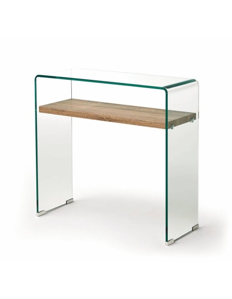 NEYDY CONSOLE 80x30, vidro curvado, carvalho