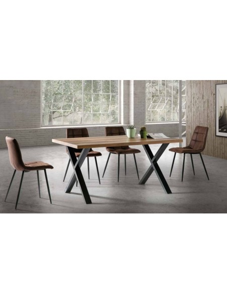 MESA DE DISEÑO INDUSTRIAL , YAR, Roble envejecido.