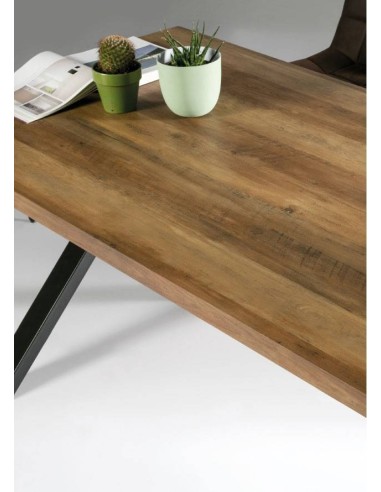 MESA DE DISEÑO INDUSTRIAL , YAR, Roble envejecido.