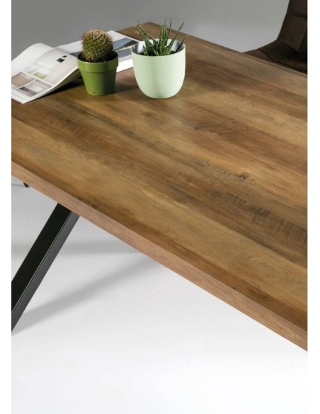 MESA DE DISEÑO INDUSTRIAL , YAR, Roble envejecido.
