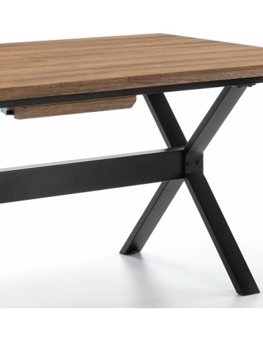 MESA EXTENSIBLE DISEÑO INDUSTRIAL HOLE 140(180)x90, Roble