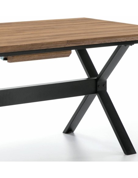 MESA EXTENSIBLE DISEÑO INDUSTRIAL HOLE 160(200)x90, Roble