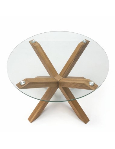 MESA-Redonda de DESIGN Lagos 107, vidro, carvalho