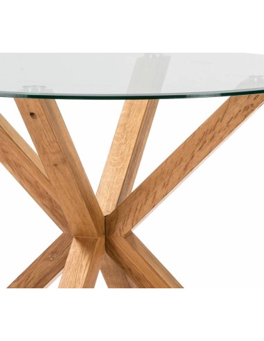 MESA-Redonda de DESIGN Lagos 107, vidro, carvalho