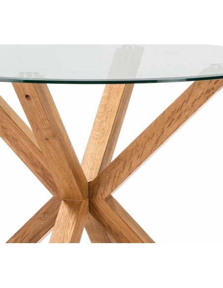 MESA-Redonda de DESIGN Lagos 107, vidro, carvalho