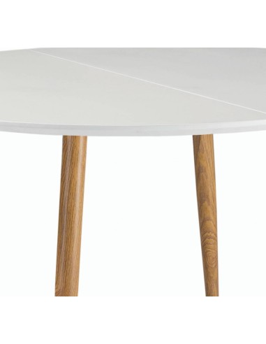 OQUI Mesa Redonda extensible 120(160)x75, blanco, Roble