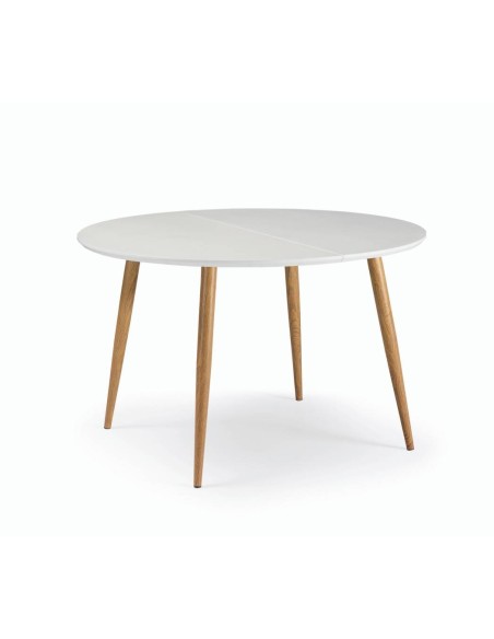 OQUI Mesa Redonda extensível 120(160)x75, branco, Carvalho OQUI Mesa Redonda extensível 120(160)x75, branco, Carvalho
