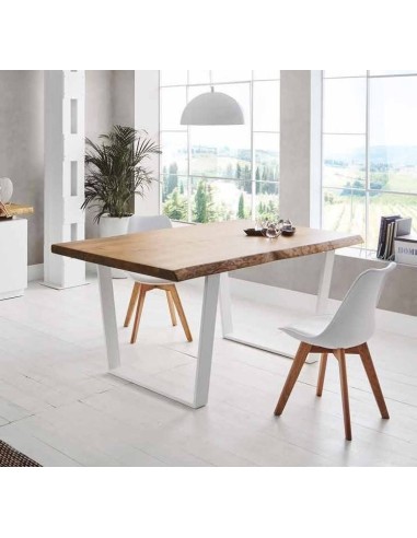 MESA DISEÑO industria LOLA 220x100, fresno, metal