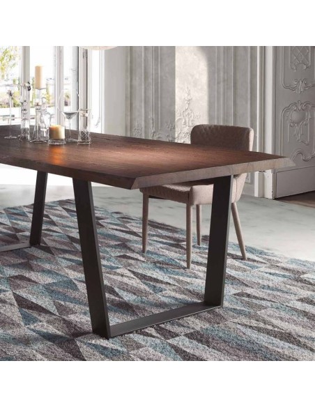 MESA INDUSTRIAL BRONX 160x100, Habana, metal negro