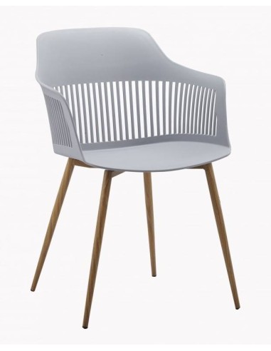 Silla de diseño con brazos Alcazar, metal, polipropileno