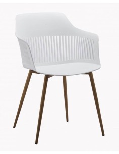 Silla de diseño con brazos Alcazar, metal, polipropileno