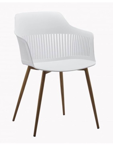 Silla de diseño con brazos Alcazar, metal, polipropileno