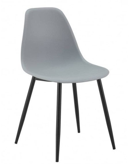 Silla de diseño CLOONEY, metal negro, polipropileno