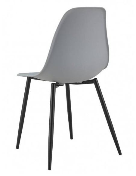 Cadeira de design CLOONEY, metal preto, polipropileno