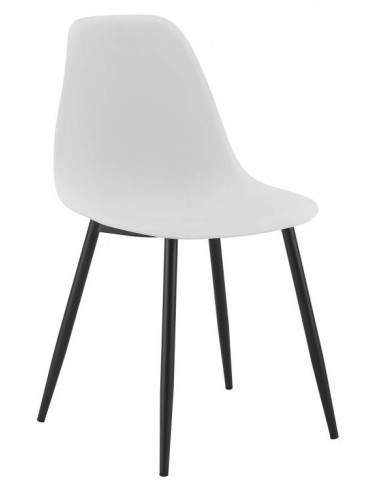 Cadeira de design CLOONEY, metal preto, polipropileno