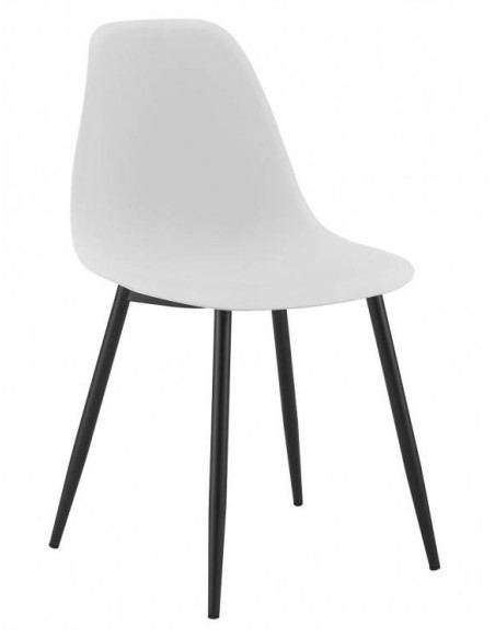 Silla de diseño CLOONEY, metal negro, polipropileno