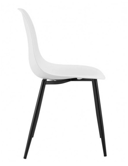 Silla de diseño CLOONEY, metal negro, polipropileno