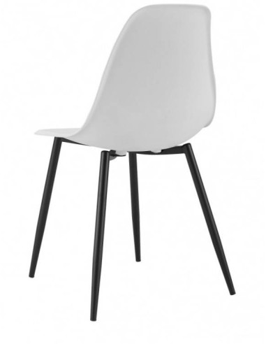 Silla de diseño CLOONEY, metal negro, polipropileno