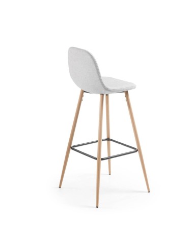 NILSON Taburete  91cm metal efecto madera tela.