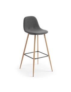 NILSON Taburete  91cm metal efecto madera tela. 2