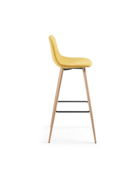 NILSON Taburete  91cm metal efecto madera tela.