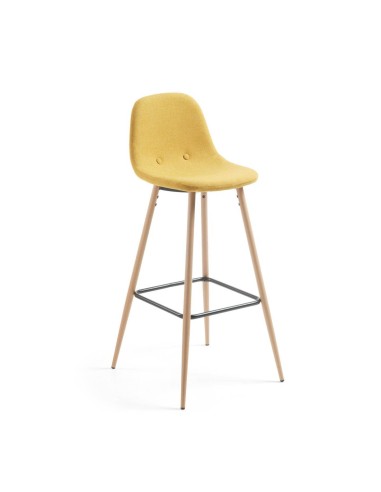 NILSON Taburete  91cm metal efecto madera tela.