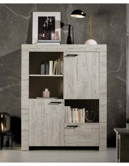 APARADOR CONTEMPORANEO ALTO MICHIGAN 110x140, roble APARADOR CONTEMPORANEO ALTO MICHIGAN 110x140, roble