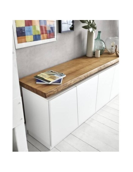 APARADOR PROJETO NORDICO (a) alfredo 190x47, branco, caramelo