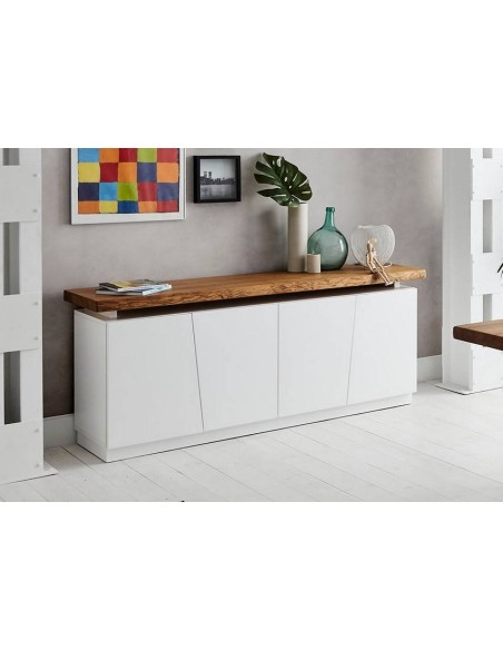 APARADOR PROJETO NORDICO (a) alfredo 190x47, branco, caramelo