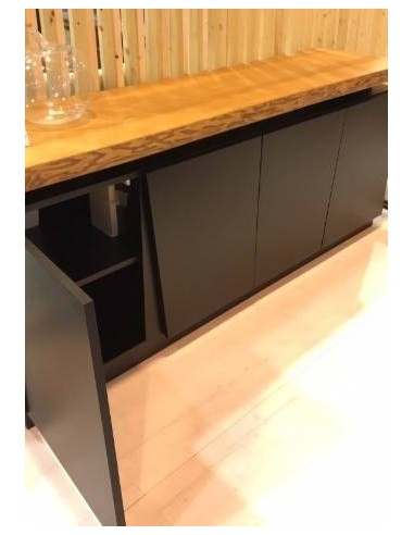 APARADOR DISEÑO NORDICO NAYRA 190x47, negro, caramel