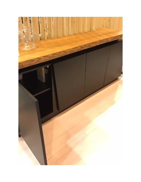 APARADOR PROJETO NORDICO (a) alfredo 190x47, preto, caramelo