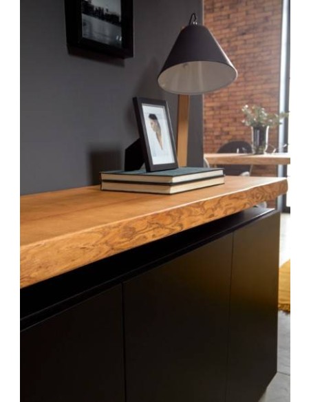 APARADOR DISEÑO NORDICO NAYRA 190x47, negro, caramel