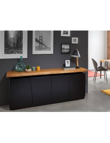 APARADOR PROJETO NORDICO (a) alfredo 190x47, preto, caramelo