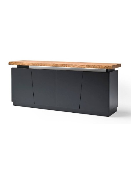 APARADOR PROJETO NORDICO (a) alfredo 190x47, preto, caramelo