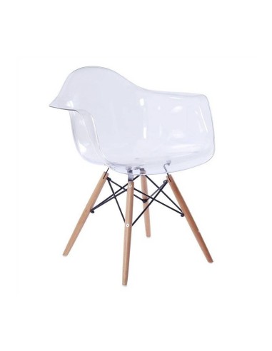 sillon de diseno tower madera policarbonato transparente
