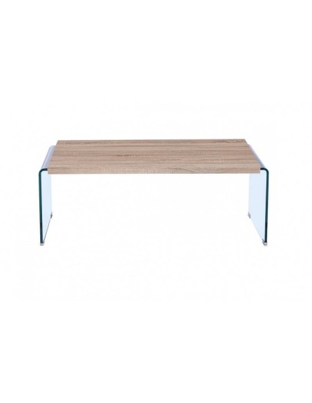 MESA DE CENTRO NEYDY 110x55, cristal, roble MESA DE CENTRO NEYDY 110x55, cristal, roble