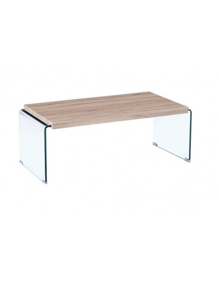 MESA DE CENTRO NEYDY 110x55, cristal, roble MESA DE CENTRO NEYDY 110x55, cristal, roble
