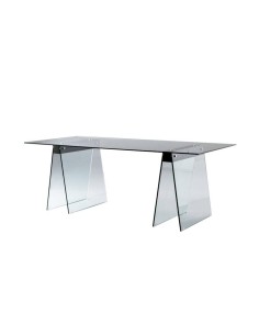 MESA DE VIDRO SIDNE 180x90, nogueira