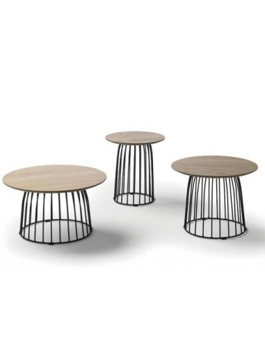 MESA AUXILIAR INDUSTRIAL DIMAS 60, carvalho, metal