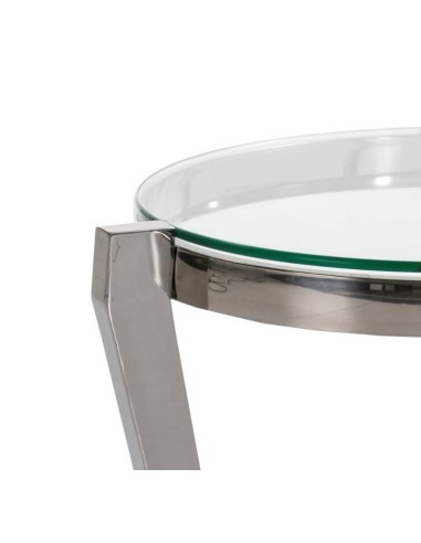 MESA AUXILIAR DE ACERO Y CRISTAL, GRETA.