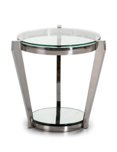 MESA AUXILIAR DE ACERO Y CRISTAL, GRETA.