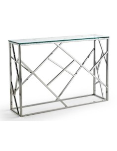 CONSOLA DE CRISTAL Y ACERO FUTUR 115x30
