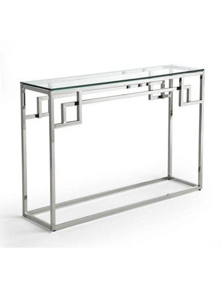 CONSOLE DE VIDRO E AÇO TEMPLE 115x30