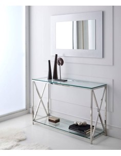 CONSOLE DE VIDRO E AÇO PAVILION 120x40 2