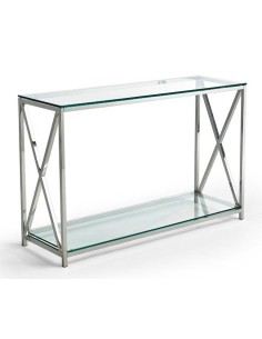 CONSOLA DE CRISTAL Y ACERO PAVILION 120x40