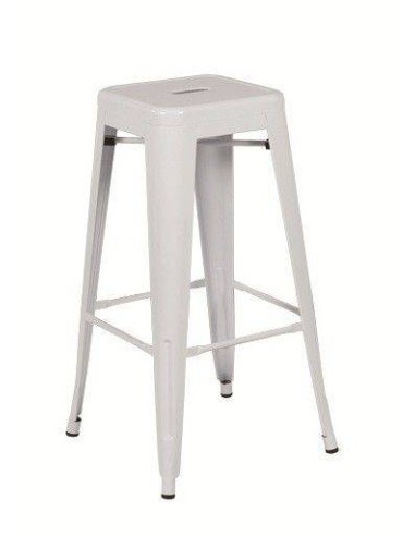 Taburete de diseño Tol en acero blanco