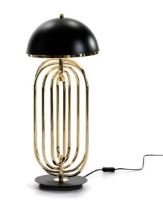 LAMPARA DE SOBREMESA TRESS, NEGRO, ORO 2
